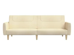 Hot Sofá-cama de 2 lugares tecido cor PT533560 Creme
