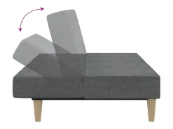 Best vidaxl Sofá-cama de 2 lugares tecido -claro Cinzento
