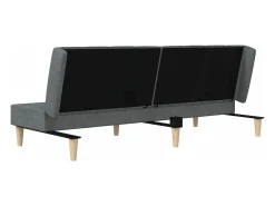 Best vidaxl Sofá-cama de 2 lugares tecido -claro Cinzento
