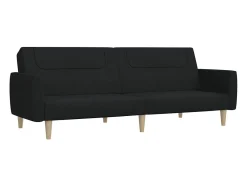 Hot Sofá-cama de 2 lugares tecido PT951664 Preto