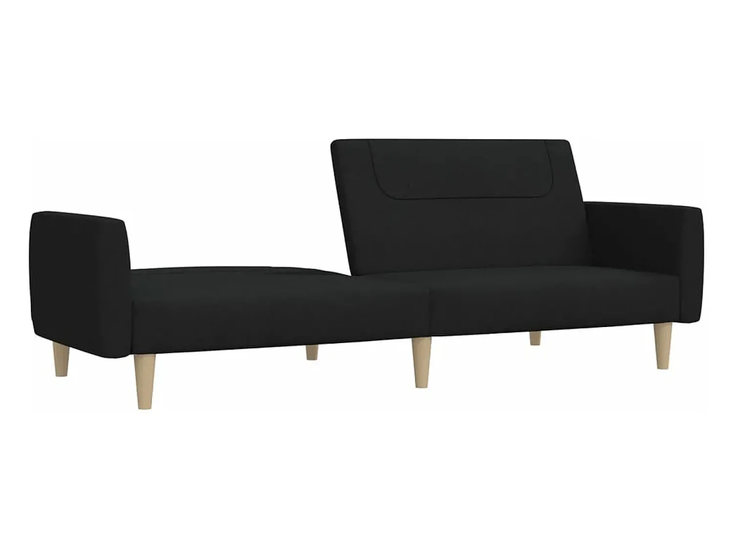 Hot Sofá-cama de 2 lugares tecido PT951664 Preto