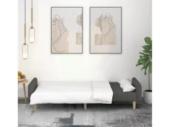 Sofá* Sofá-cama de 2 lugares tecido -escuro PT278967 Cinzento