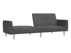 Sofá|vidaxl Sofá-cama de 2 lugares tecido -escuro Cinzento