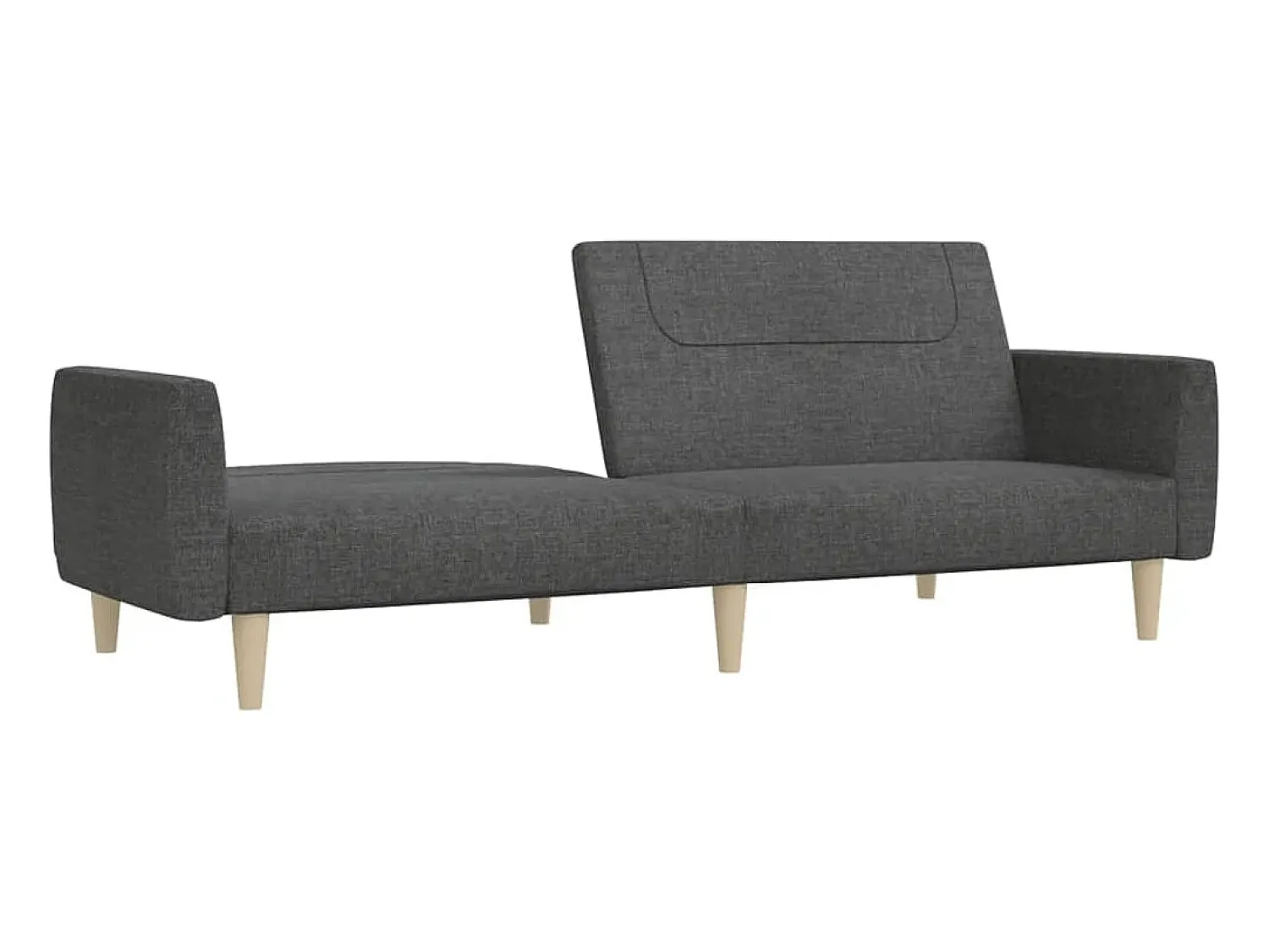 Sofá|vidaxl Sofá-cama de 2 lugares tecido -escuro Cinzento