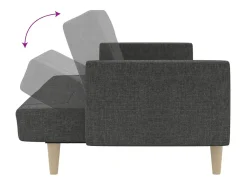 Sofá|vidaxl Sofá-cama de 2 lugares tecido -escuro Cinzento