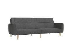 Sofá|vidaxl Sofá-cama de 2 lugares tecido -escuro Cinzento