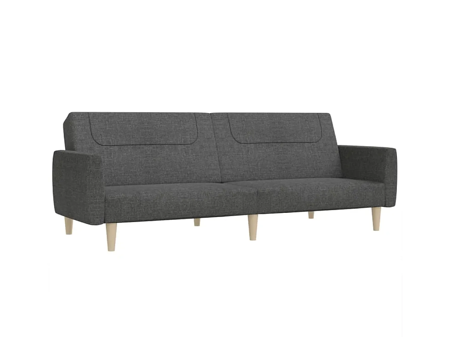 Sofá|vidaxl Sofá-cama de 2 lugares tecido -escuro Cinzento