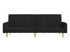 Sofá| Sofá-cama de 2 lugares tecido PT786478 Preto
