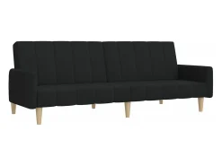 Sofá| Sofá-cama de 2 lugares tecido PT786478 Preto