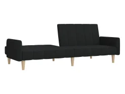 Sofá| Sofá-cama de 2 lugares tecido PT786478 Preto