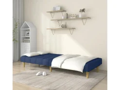 Sofá| Sofá-cama de 2 lugares tecido PT515298 Azul