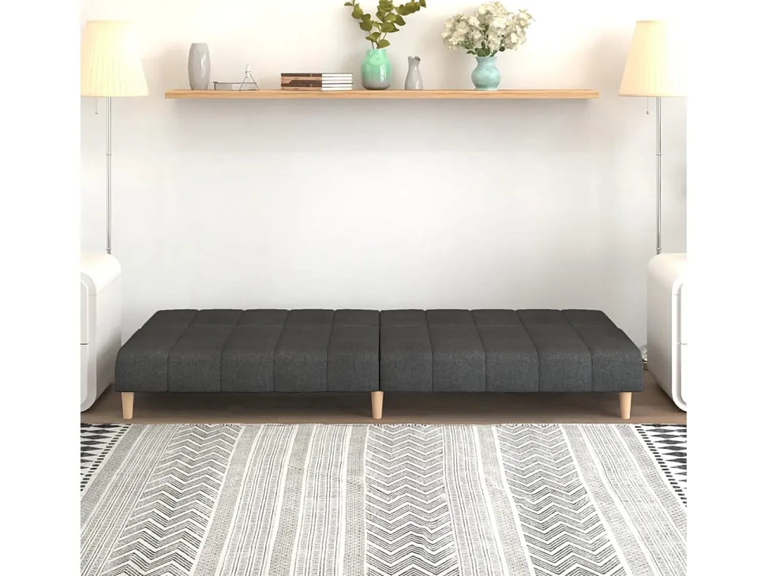 Outlet Sofá-cama de 2 lugares tecido -escuro PT656153 Cinzento