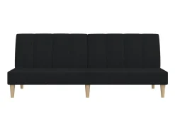 Sale vidaxl Sofá-cama de 2 lugares tecido Preto