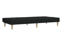 Sale vidaxl Sofá-cama de 2 lugares tecido Preto