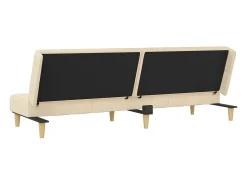 Sofá*vidaxl Sofá-cama de 2 lugares tecido cor Creme