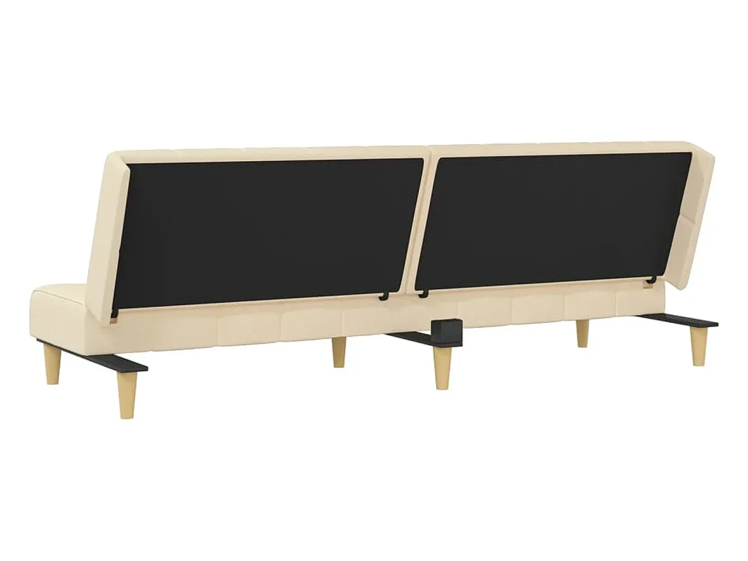 Sofá*vidaxl Sofá-cama de 2 lugares tecido cor Creme
