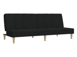 Sofá| Sofá-cama de 2 lugares tecido PT505403 Preto