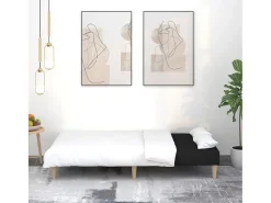 Sofá| Sofá-cama de 2 lugares tecido PT505403 Preto