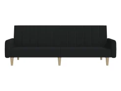 Sofá| Sofá-cama de 2 lugares tecido PT197770 Preto