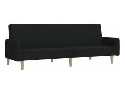 Sofá| Sofá-cama de 2 lugares tecido PT197770 Preto