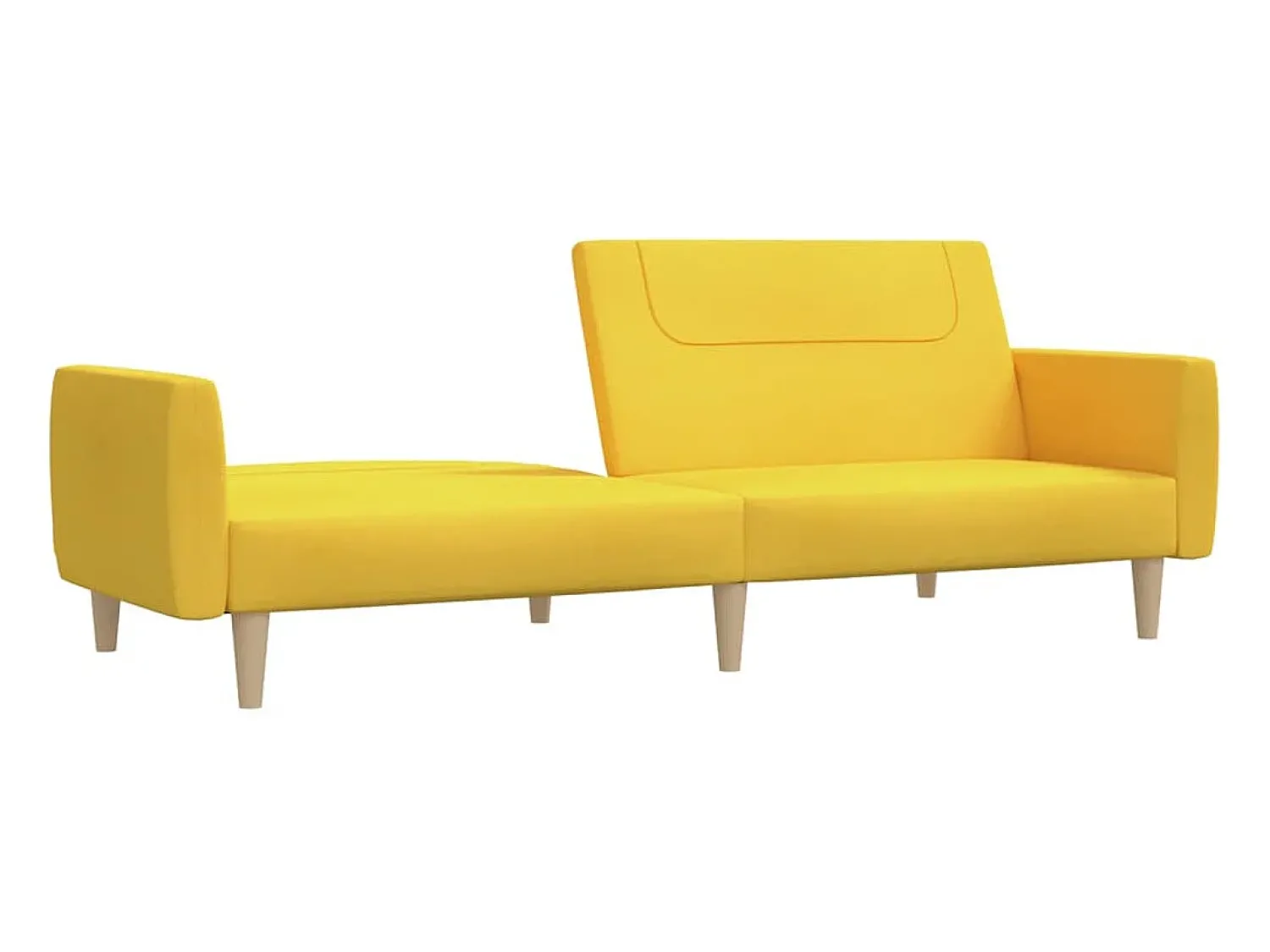 Sofá*vidaxl Sofá-cama de 2 lugares tecido Amarelo