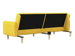 Sofá*vidaxl Sofá-cama de 2 lugares tecido Amarelo
