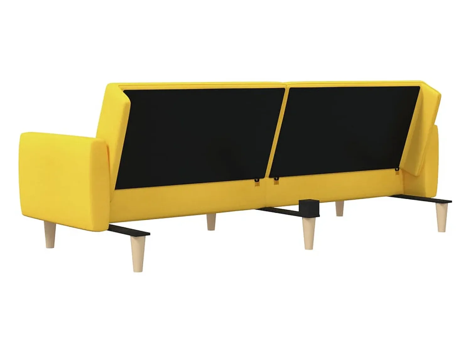 Sofá*vidaxl Sofá-cama de 2 lugares tecido Amarelo