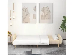 Sofá-cama de 2 lugares tecido cor PT422353^ Sofá