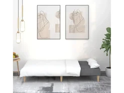 Online Sofá-cama de 2 lugares tecido -escuro PT292996 Cinzento
