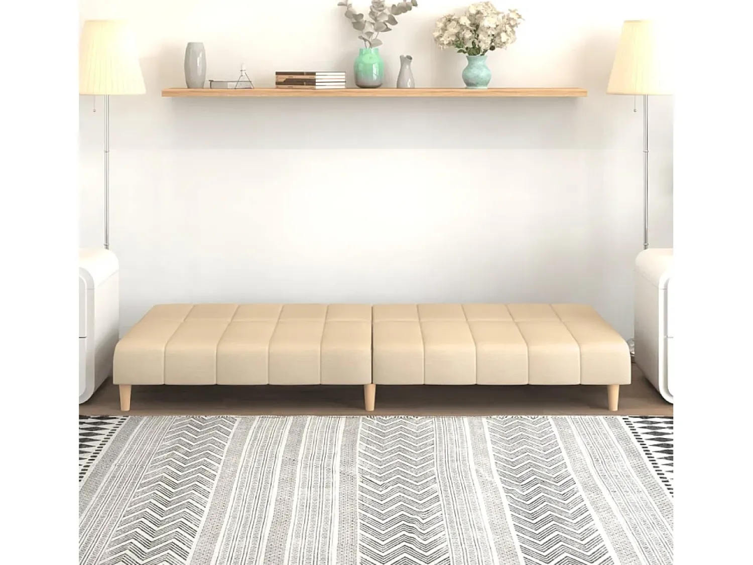 Sofá-cama de 2 lugares tecido cor PT807331^ Sofá