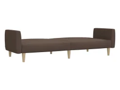 Sofá*vidaxl Sofá-cama de 2 lugares tecido cinzento-acastanhado Taupe