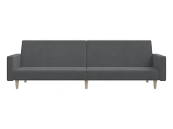 Sofá*vidaxl Sofá-cama de 2 lugares tecido -claro Cinzento