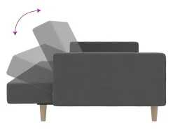 Sofá*vidaxl Sofá-cama de 2 lugares tecido -claro Cinzento