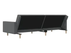 Sofá*vidaxl Sofá-cama de 2 lugares tecido -claro Cinzento