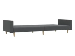 Sofá*vidaxl Sofá-cama de 2 lugares tecido -claro Cinzento