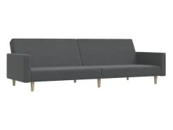 Sofá*vidaxl Sofá-cama de 2 lugares tecido -claro Cinzento