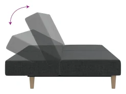 Sofá|vidaxl Sofá-cama de 2 lugares tecido -escuro Cinzento