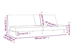 Sofá|vidaxl Sofá-cama de 2 lugares tecido -escuro Cinzento