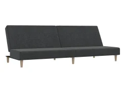 Sofá|vidaxl Sofá-cama de 2 lugares tecido -escuro Cinzento