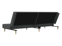 Sofá|vidaxl Sofá-cama de 2 lugares tecido -escuro Cinzento
