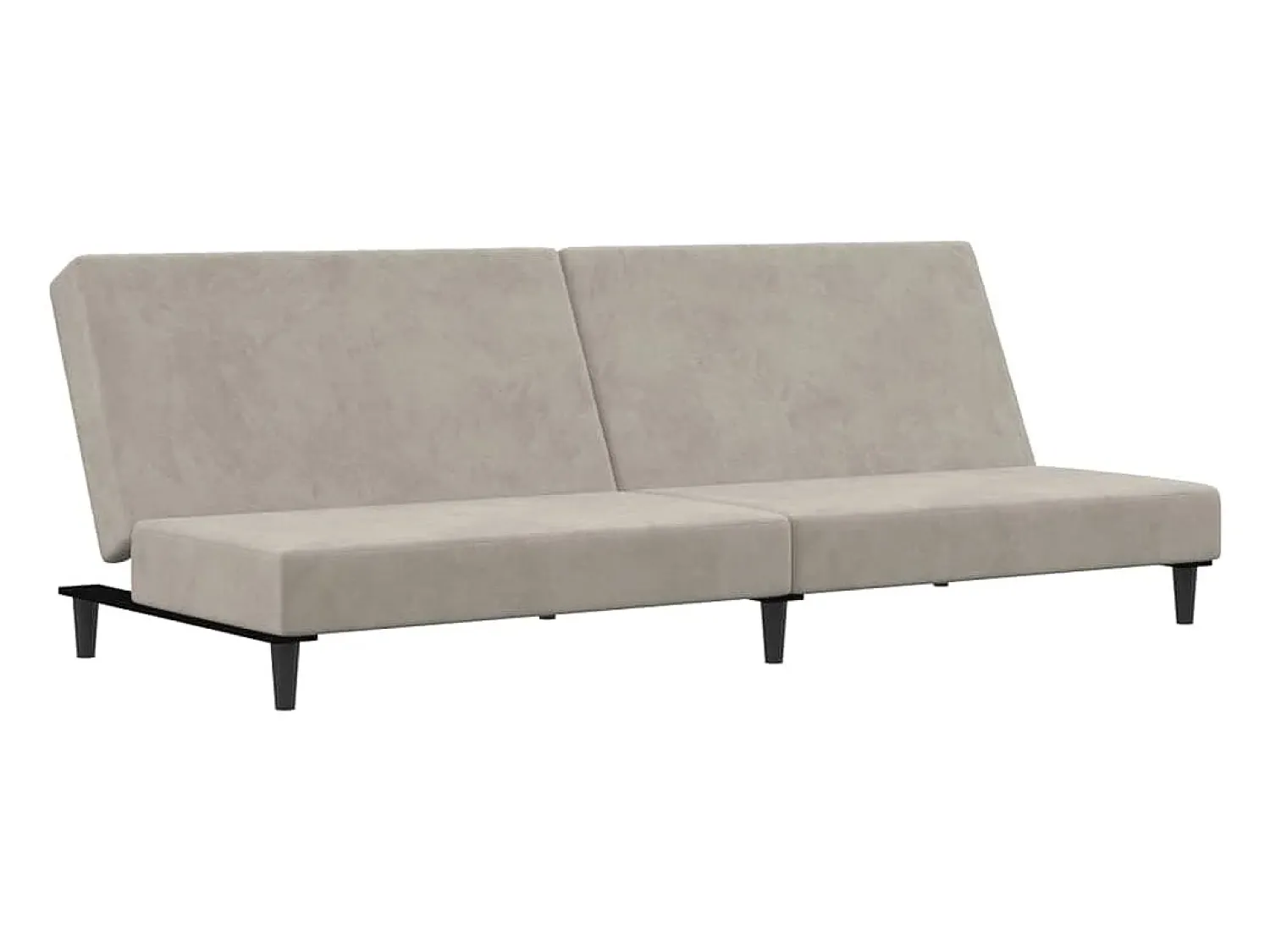 Sofá* Sofá-cama de 2 lugares veludo cinzento-claro PT857627 Cinzento claro
