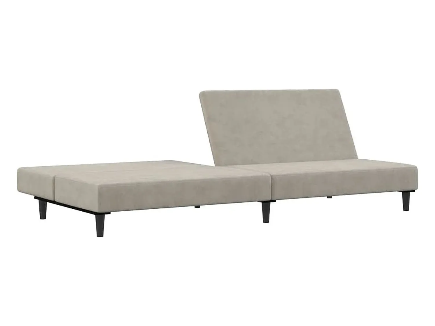 Sofá* Sofá-cama de 2 lugares veludo cinzento-claro PT857627 Cinzento claro
