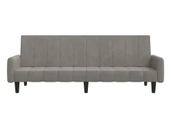 Sofá* Sofá-cama de 2 lugares veludo -claro PT821572 Cinzento