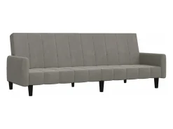 Sofá* Sofá-cama de 2 lugares veludo -claro PT821572 Cinzento