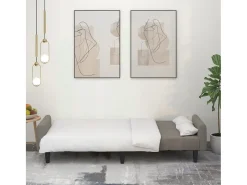 Sofá* Sofá-cama de 2 lugares veludo -claro PT821572 Cinzento