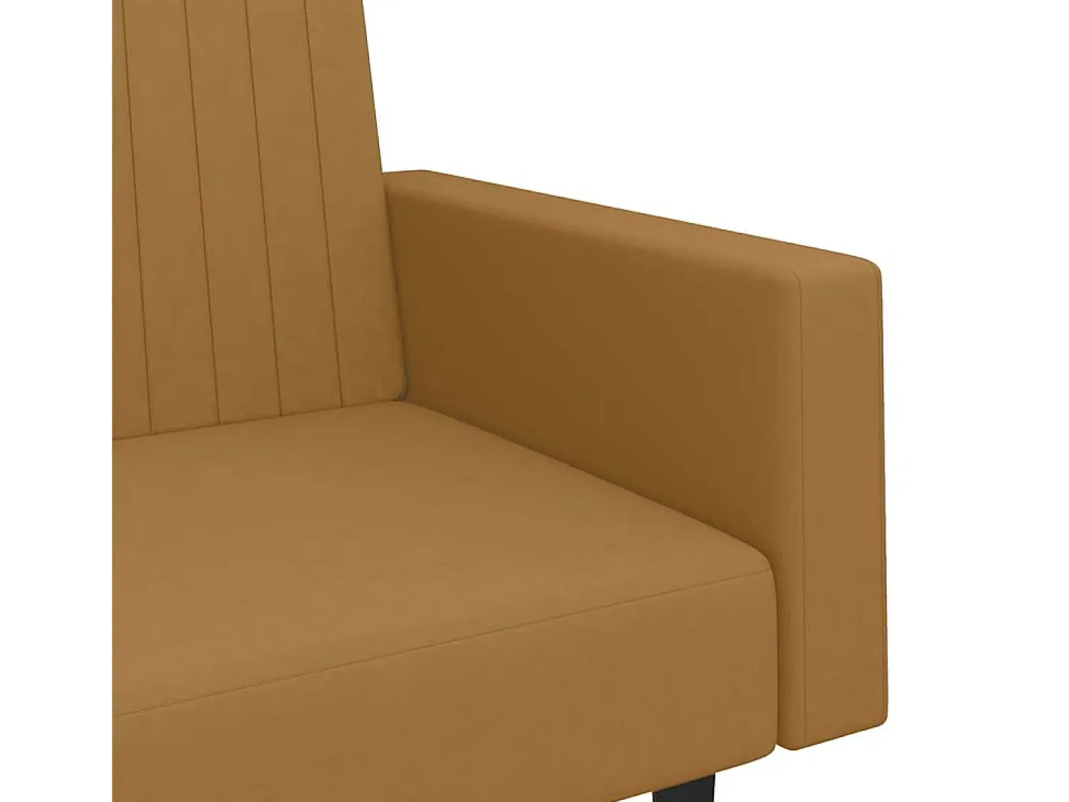 Hot vidaxl Sofá-cama de 2 lugares veludo Castanho
