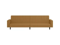 Hot vidaxl Sofá-cama de 2 lugares veludo Castanho