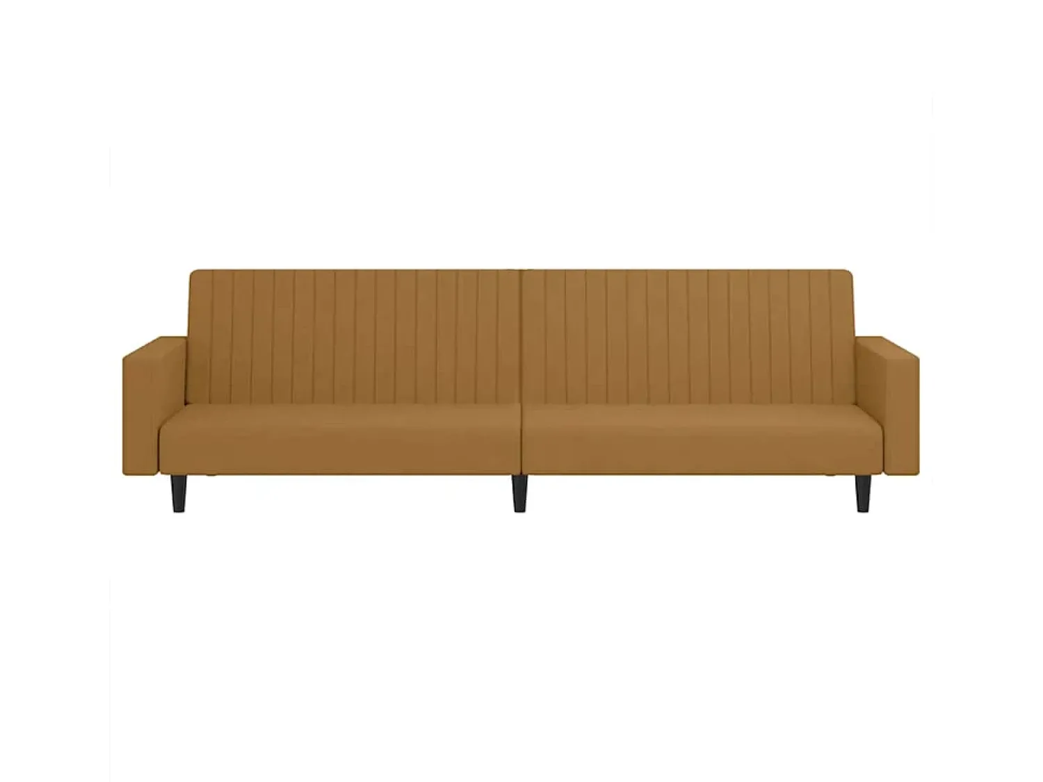 Hot vidaxl Sofá-cama de 2 lugares veludo Castanho