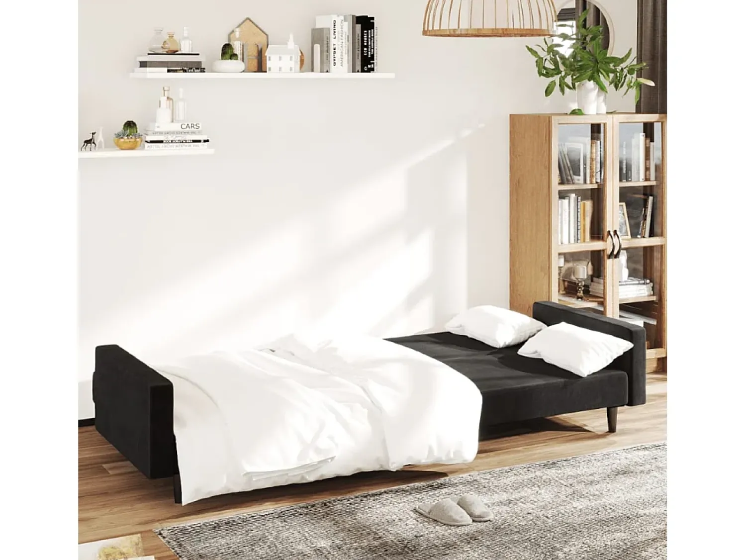 Discount Sofá-cama de 2 lugares veludo PT306006 Preto