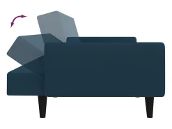 Sofá|vidaxl Sofá-cama de 2 lugares veludo Azul